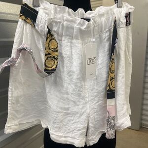 ITOO Italy linen shorts sz L New!